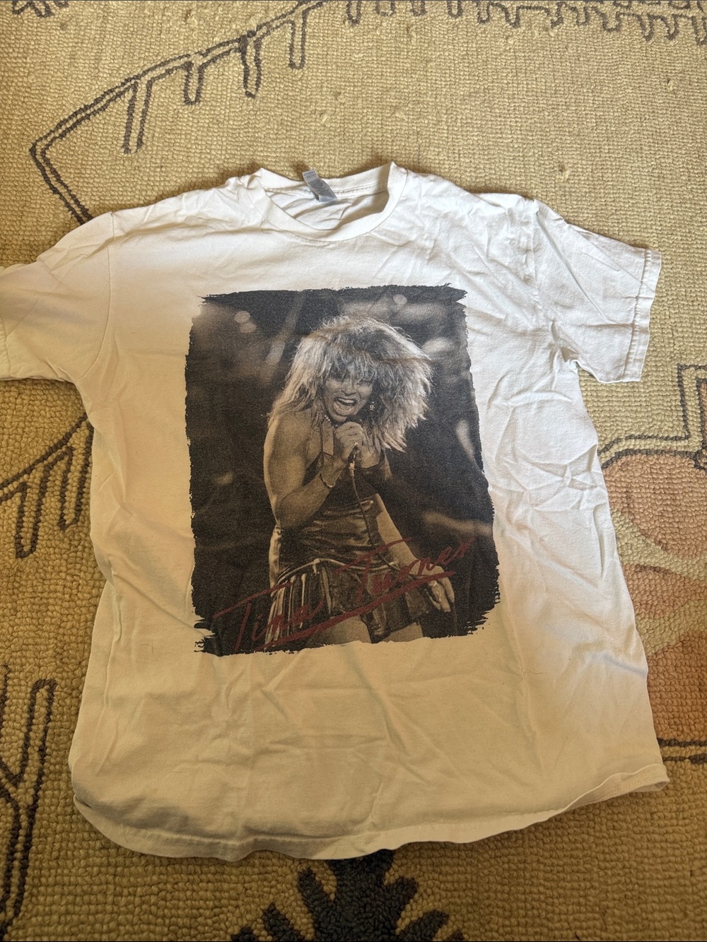 White Graphic Tina Turner concert T shirt
